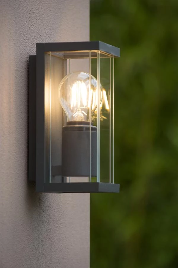 Lucide CLAIRE - Wall light Indoor/Outdoor - 1xE27 - IP54 - Anthracite - atmosphere 1